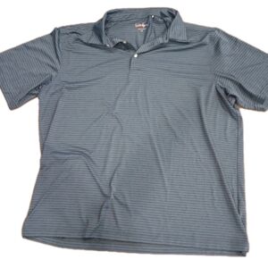 Walter Hagen Men's Blue Striped Polo Shirt XL